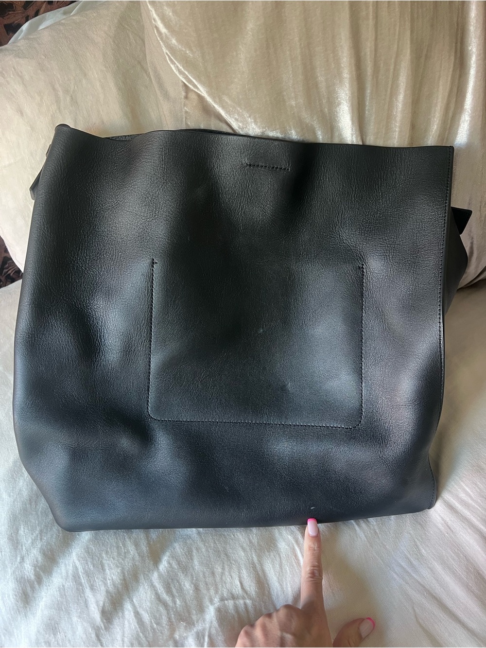 All Saints Captain Leather North South Tote Bag - Picture 9 of 11